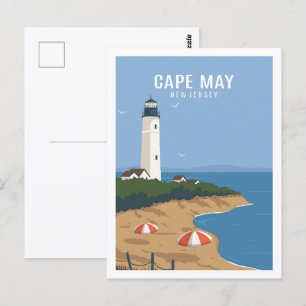 Cape May New Jersey USA Reiseort Illustration Postkarte