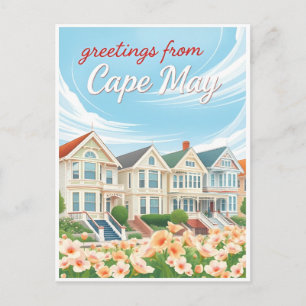 Cape May, New Jersey – viktorianische Häuser Postkarte