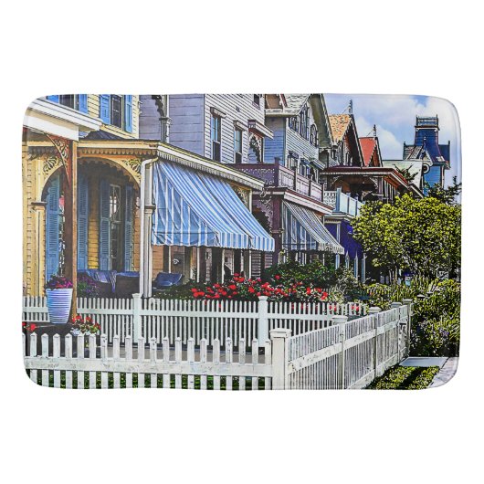 Cape May NJ - Farbige viktorianische Straße Badematte (Vorderseite)