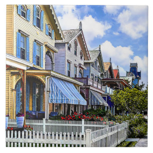 Cape May NJ - Farbige viktorianische Straße Fliese