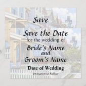 Cape May NJ - Farbige viktorianische Straße Save The Date (Vorne/Hinten)