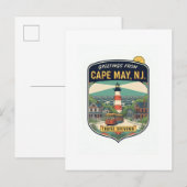 Cape May NJ Grüße Retro Reise Postkarte (Vorne/Hinten)