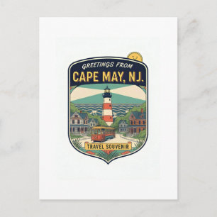 Cape May NJ Grüße Retro Reise Postkarte