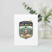 Cape May NJ Grüße Retro Reise Postkarte (Stehend Vorderseite)