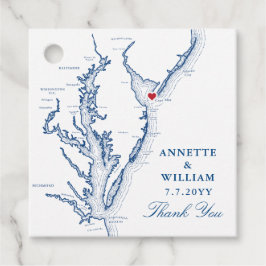 Cape May NJ Map Navy Blue Wedding Geschenkanhänger