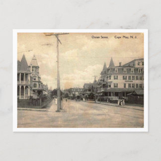 Cape May NJ, Ocean Street, c1910 Vintag Postkarte