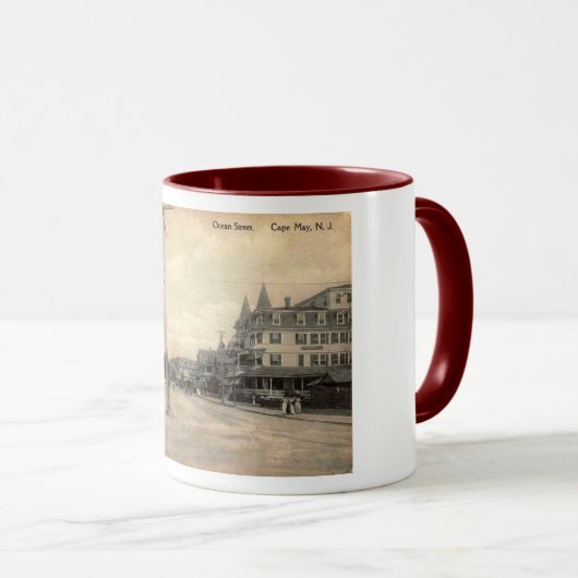 Cape May NJ, Ocean Street, c1910 Vintag Tasse (VorderseiteRechts)