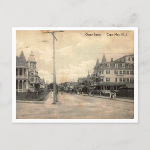 Cape May NJ, Ocean Street, c1910 Vintage Postkarte