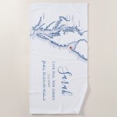 Cape May NJ Personalisiert Bachelorette Weekend Strandtuch (Vorderseite)