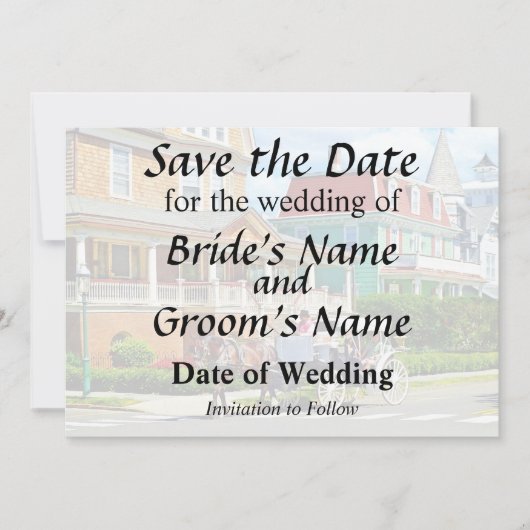Cape May NJ Pferdekutsche Save The Date (Vorderseite)