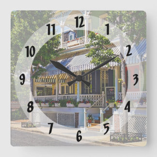 Cape May NJ – Restaurant in der Jackson Street Quadratische Wanduhr