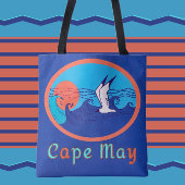 Cape May NJ Seagull Ocean Waves und Sun Large Tasc Tasche