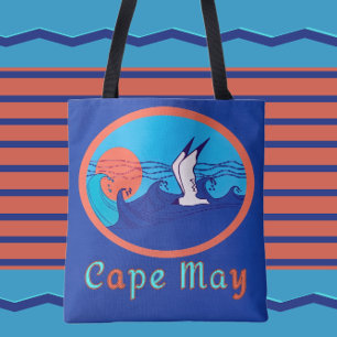 Cape May NJ Seagull Ocean Waves und Sun Large Tasc Tasche