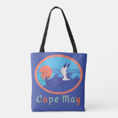 Cape May NJ Seagull Ocean Waves und Sun Large Tasc Tasche (Rückseite)