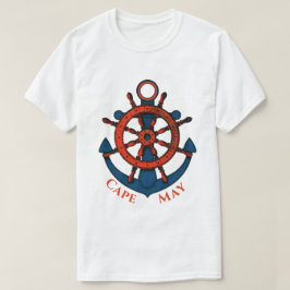 Cape May, NJ Segelrad und Anker T-Shirt