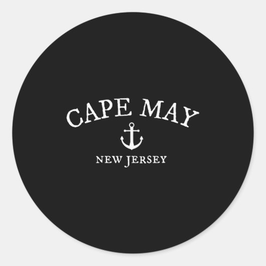 Cape May Nj Shirt, New Jersey Sea Town Runder Aufkleber (Vorderseite)