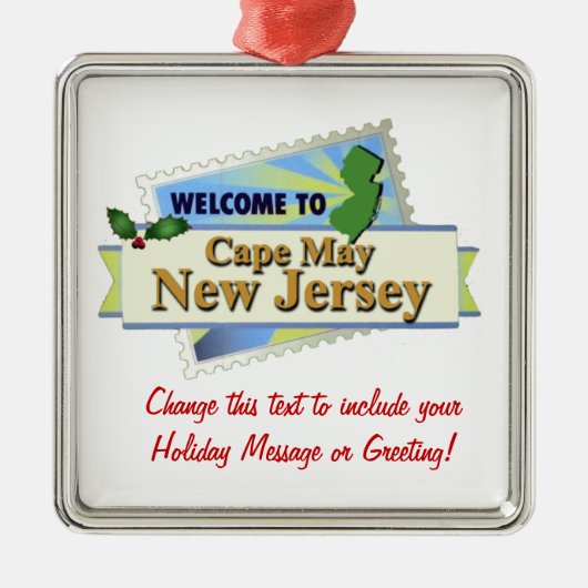 Cape May NJ Silbernes Ornament (Vorne)