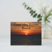 Cape May NJ Sunset Beach Postkarte (Stehend Vorderseite)