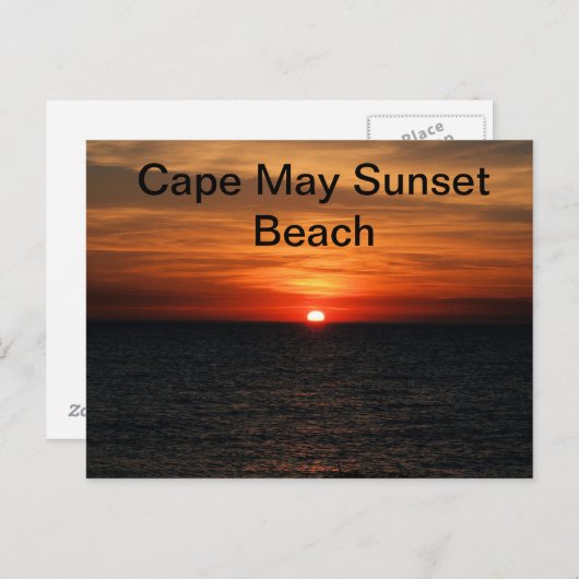 Cape May NJ Sunset Beach Postkarte (Vorne/Hinten)