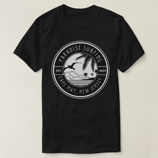 Cape May NJ Surfdesign T-Shirt (Design vorne)