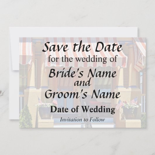 Cape May NJ - Veranda mit Korbstuhl Save The Date (Vorderseite)