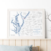 Cape May NJ Wedding Modern Map Gästebuchplakat Poster