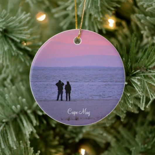 Cape May Ocean Sunset Keramik Ornament (Baum)