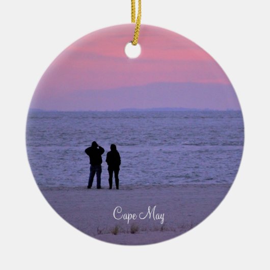 Cape May Ocean Sunset Keramik Ornament (Vorne)