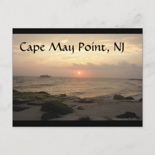Cape May Point, NJ bei Sonnenuntergang Grußkarte Postkarte