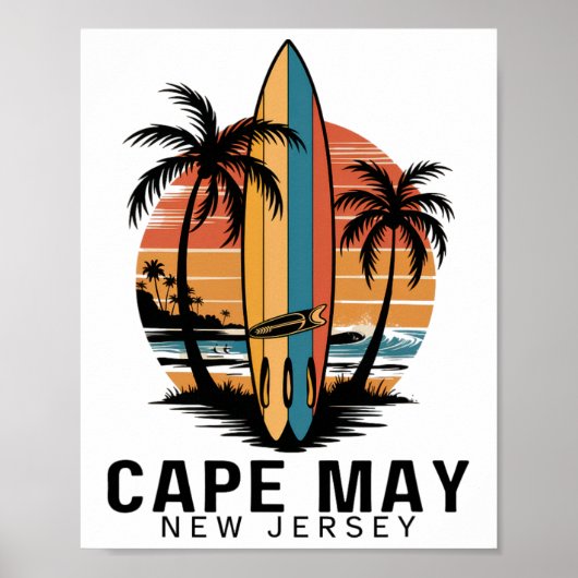 Cape May Point State Park New Jersey Surfen Surfe Poster (Vorne)