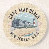 Cape May Retro-Vignette Getränkeuntersetzer (Vorne)