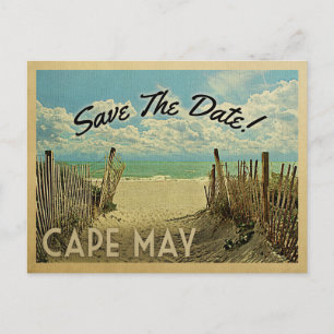Cape May Save The Date Vintage Strand Nautical Ankündigungspostkarte