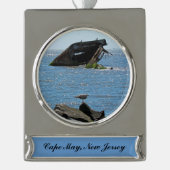 Cape May Shipwreck Banner-Ornament Silber (Vorderseite)