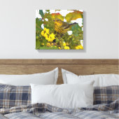 Cape May Warbler mit dem blühenden Mahonia Leinwanddruck (Insitu (Schlafzimmer))