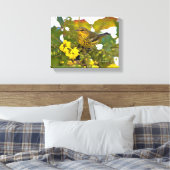 Cape May Warbler mit dem blühenden Mahonia Leinwanddruck (Insitu (Schlafzimmer))
