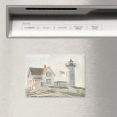 Cape Neddick Leuchtturm Aquarell Magnet (In Situ (Geschirrspüler))