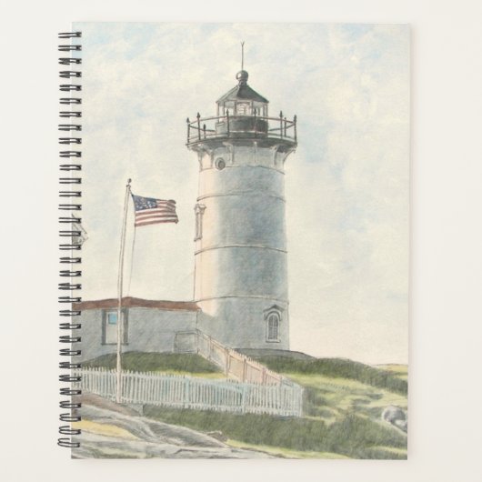 Cape Neddick Leuchtturm Aquarell Planer (Vorderseite)