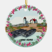 Cape Neddick Lighthouse Keramik Ornament (Vorne)