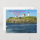 Cape Neddick Lighthouse the Nubble, Maine Postcard Postkarte (Vorne/Hinten)