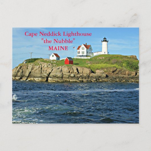 Cape Neddick Lighthouse the Nubble, Maine Postcard Postkarte (Vorderseite)