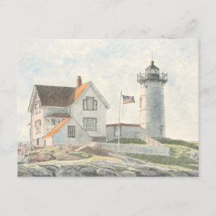 Cape Neddick Lighthouse Wasserfarbe Postkarte