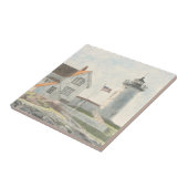 Cape Neddick Lighthouse Watercolor Fliese (Seite)