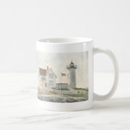Cape Neddick Lighthouse Watercolor Kaffeetasse