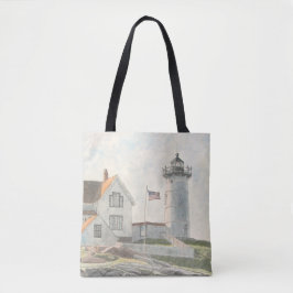 Cape Neddick Lighthouse Watercolor Tasche