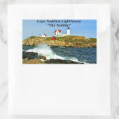 Cape Neddick, "the Nubble", Leuchtturmklammer Rechteckiger Aufkleber (Tasche)
