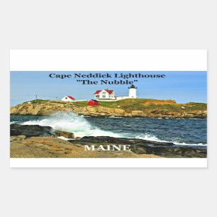 Cape Neddick, "the Nubble", Leuchtturmklammer Rechteckiger Aufkleber