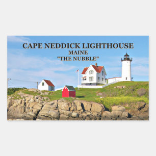 Cape Neddick, "the Nubble", Leuchtturmklammer Rechteckiger Aufkleber