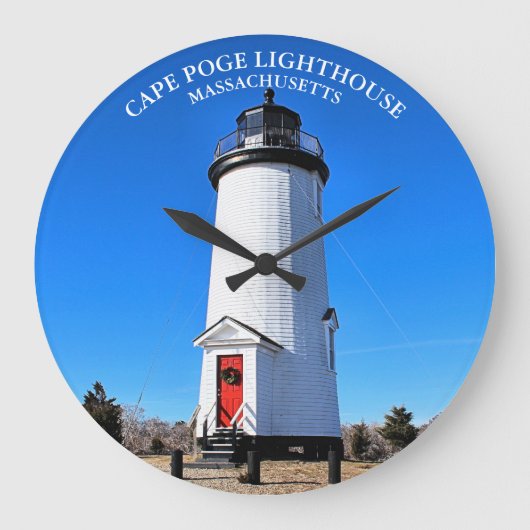 Cape Poge Lighthouse, Massachusetts Round Clock Große Wanduhr (Vorderseite)