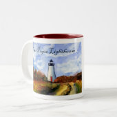 Cape Pogue Lighthouse Tasse (Malerei & Text) (Vorderseite Links)