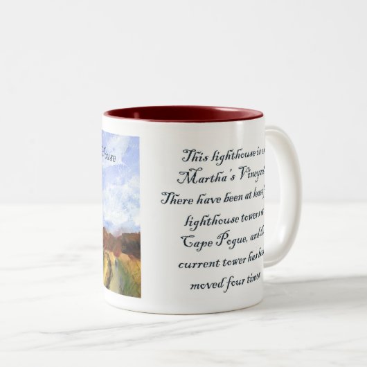 Cape Pogue Lighthouse Tasse (Malerei & Text) (VorderseiteRechts)